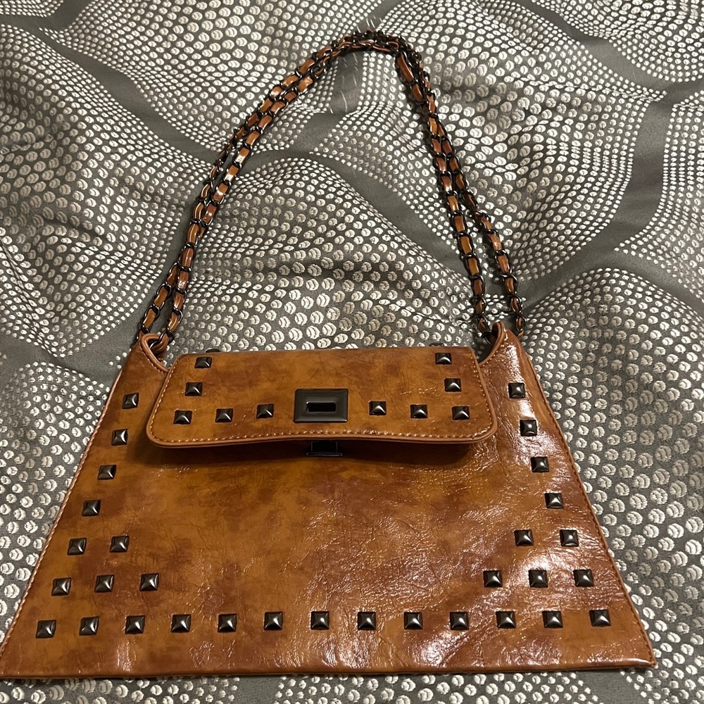 Studded Brown Handbag